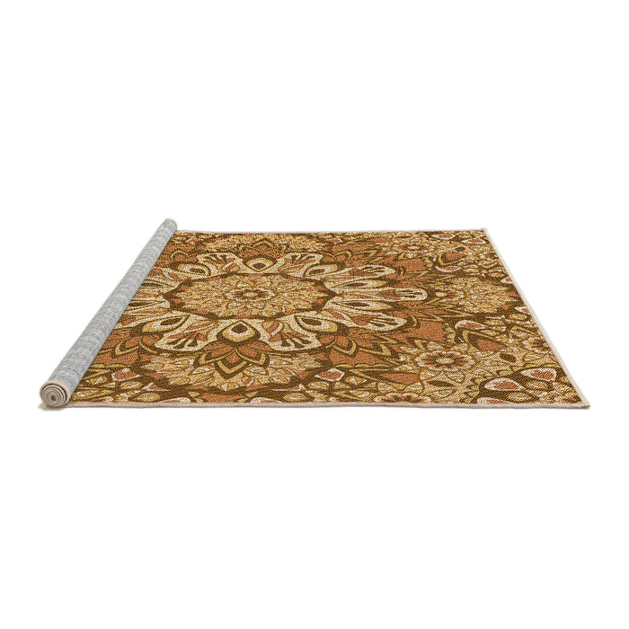 Sideview of Machine Washable Transitional Orange Rug, wshpat3190org