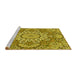 Sideview of Machine Washable Transitional Dark Yellow Green Rug, wshpat3190yw