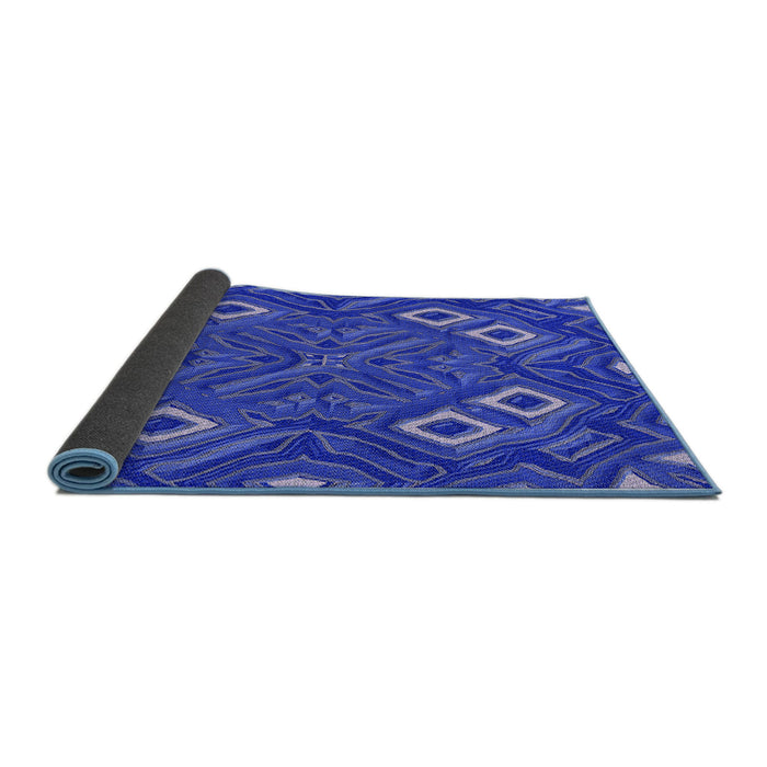 Thickness of Patterned Light Slate Blue Rug, pat3191blu