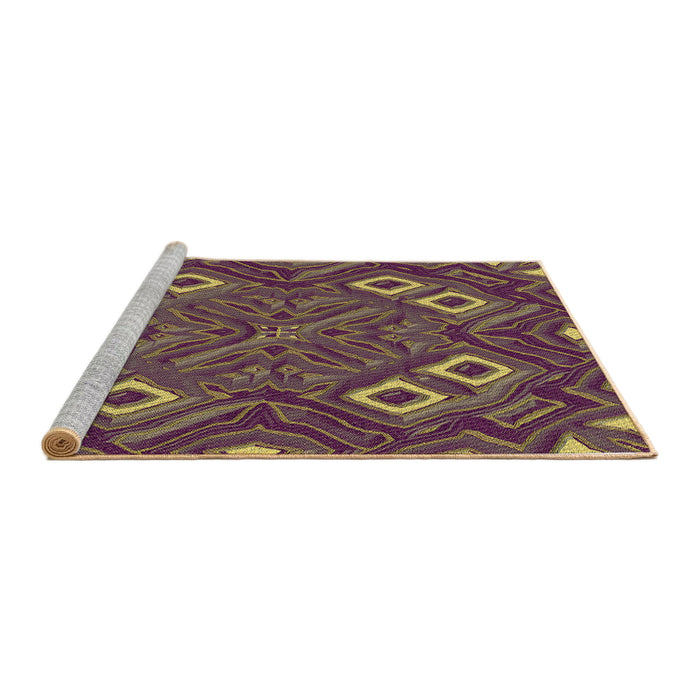 Sideview of Machine Washable Transitional Copper Brown Rug, wshpat3191brn
