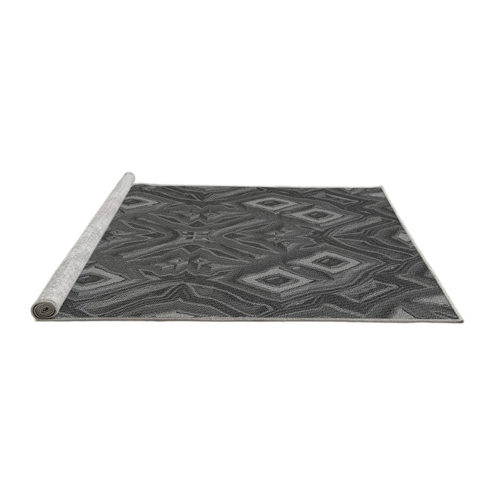 Sideview of Machine Washable Transitional Gray Rug, wshpat3191gry