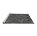 Sideview of Machine Washable Transitional Gray Rug, wshpat3191gry