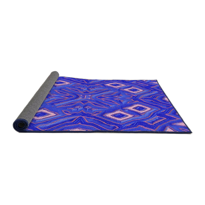 Thickness of Patterned Medium Slate Blue Rug, pat3191pur