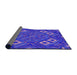 Thickness of Patterned Medium Slate Blue Rug, pat3191pur