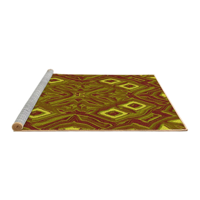 Sideview of Machine Washable Transitional Tomato Red Rug, wshpat3191yw