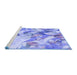 Sideview of Machine Washable Transitional Pastel Blue Rug, wshpat3192blu