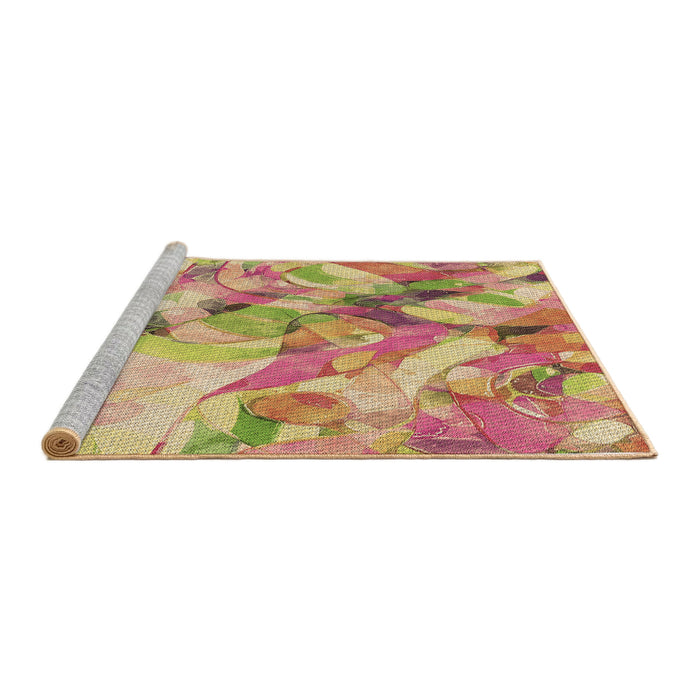 Sideview of Machine Washable Transitional Orange Rug, wshpat3192brn