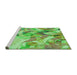 Sideview of Machine Washable Transitional Emerald Green Rug, wshpat3192grn