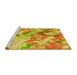 Sideview of Machine Washable Transitional Neon Orange Rug, wshpat3192yw