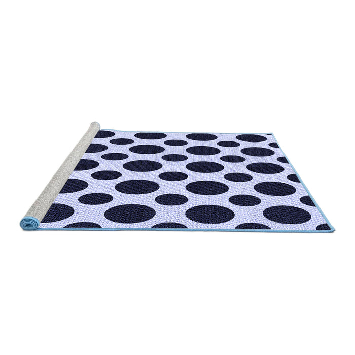 Sideview of Machine Washable Transitional Night Blue Rug, wshpat3195blu