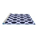 Sideview of Machine Washable Transitional Night Blue Rug, wshpat3195blu