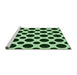 Sideview of Machine Washable Transitional Dark Forest Green Rug, wshpat3195grn