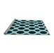 Sideview of Machine Washable Transitional Deep Teal Green Rug, wshpat3195lblu