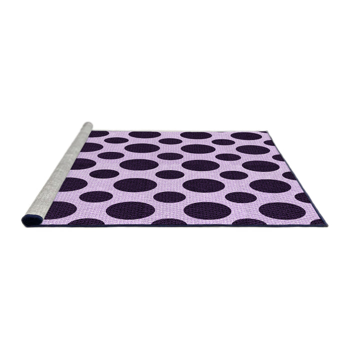 Sideview of Machine Washable Transitional Blossom Pink Rug, wshpat3195pur