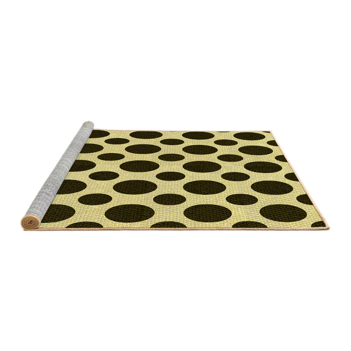 Sideview of Machine Washable Transitional Black Brown Rug, wshpat3195yw