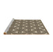 Sideview of Machine Washable Transitional Chocolate Brown Rug, wshpat3196brn