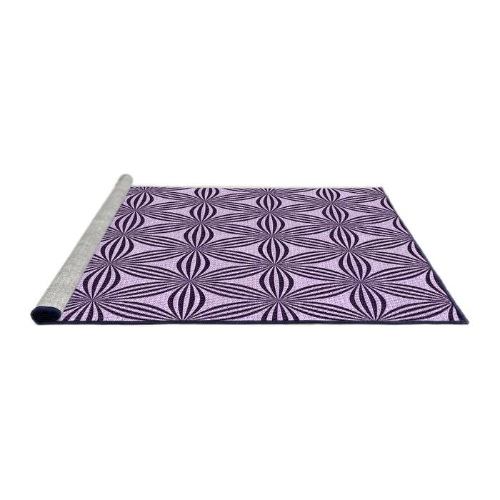 Sideview of Machine Washable Transitional Blossom Pink Rug, wshpat3196pur