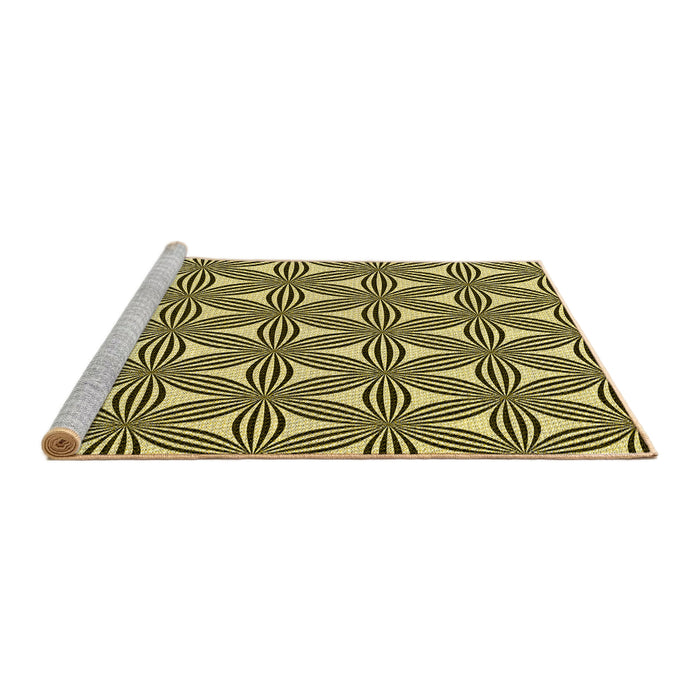 Sideview of Machine Washable Transitional Chocolate Brown Rug, wshpat3196yw