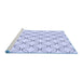 Sideview of Machine Washable Transitional Lavender Blue Rug, wshpat3197blu