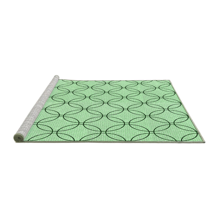 Sideview of Machine Washable Transitional Mint Green Rug, wshpat3197grn