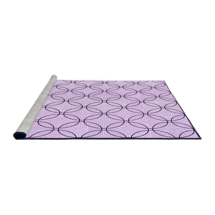Sideview of Machine Washable Transitional Lilac Purple Rug, wshpat3197pur