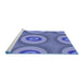 Sideview of Machine Washable Transitional Sky Blue Rug, wshpat3198blu