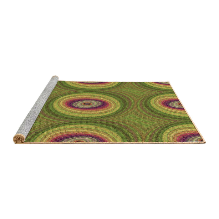 Sideview of Machine Washable Transitional Pistachio Green Rug, wshpat3198brn