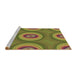 Sideview of Machine Washable Transitional Pistachio Green Rug, wshpat3198brn