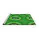 Sideview of Machine Washable Transitional Lime Green Rug, wshpat3198grn