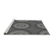 Sideview of Machine Washable Transitional Gray Rug, wshpat3198gry