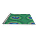 Sideview of Machine Washable Transitional Spring Green Rug, wshpat3198lblu