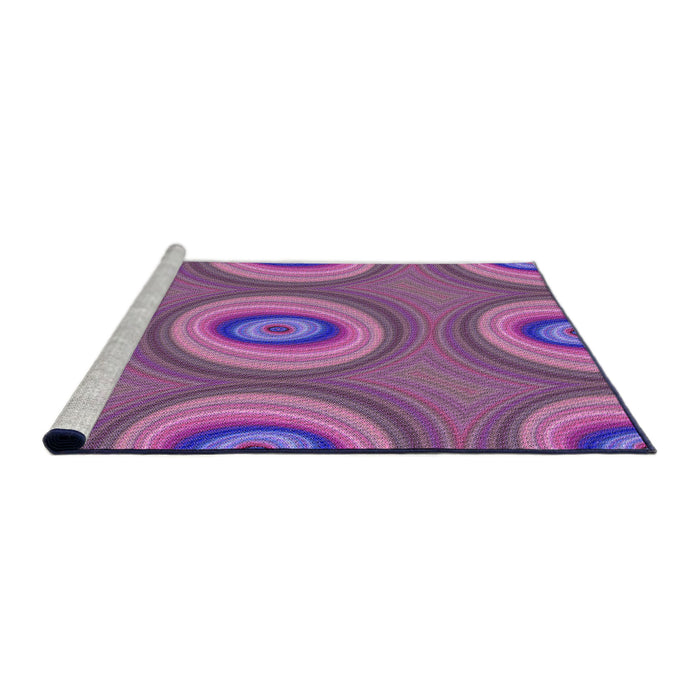 Sideview of Machine Washable Transitional Orchid Purple Rug, wshpat3198pur