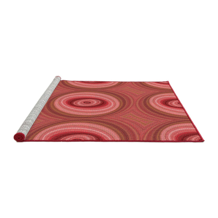Sideview of Machine Washable Transitional Red Rug, wshpat3198rd