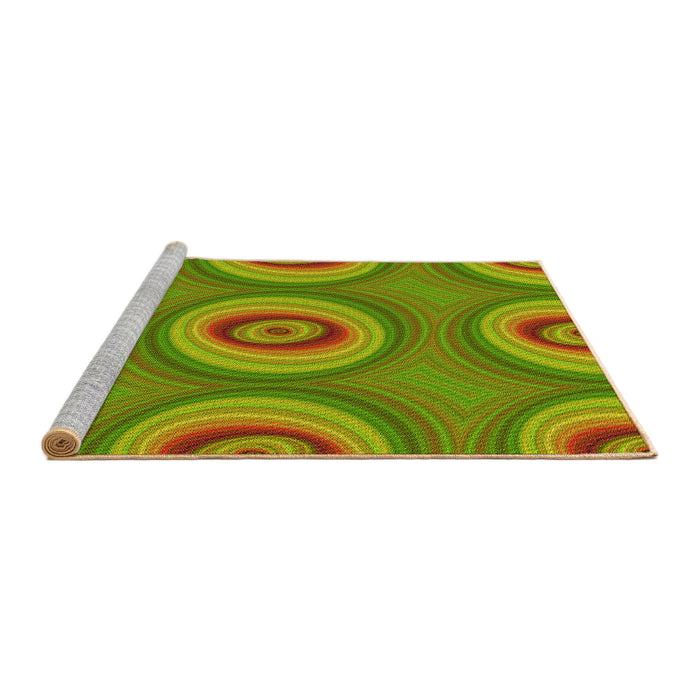 Sideview of Machine Washable Transitional Pistachio Green Rug, wshpat3198yw