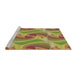 Sideview of Machine Washable Transitional Green Rug, wshpat3199brn