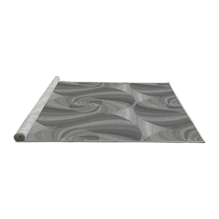 Sideview of Machine Washable Transitional Gray Rug, wshpat3199gry