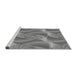 Sideview of Machine Washable Transitional Gray Rug, wshpat3199gry