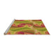 Sideview of Machine Washable Transitional Yellow Rug, wshpat3199org