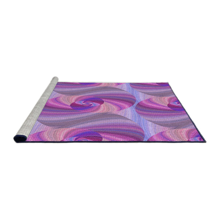 Sideview of Machine Washable Transitional Bright Lilac Purple Rug, wshpat3199pur