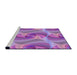 Sideview of Machine Washable Transitional Bright Lilac Purple Rug, wshpat3199pur