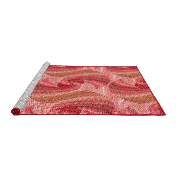 Sideview of Machine Washable Transitional Red Rug, wshpat3199rd