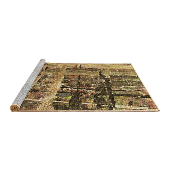 Machine Washable Transitional Dark Bronze Brown Rug in a Bedroom, wshpat32brn