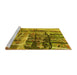 Sideview of Machine Washable Transitional Yellow Rug, wshpat32yw