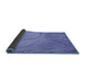 Thickness of Patterned Denim Blue Rug, pat320blu