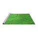 Sideview of Machine Washable Transitional Neon Green Rug, wshpat320grn