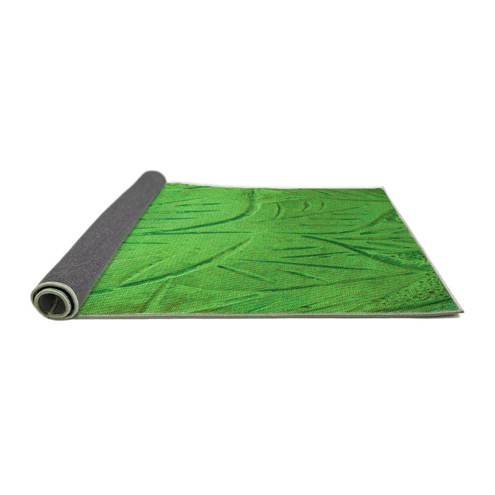 Thickness of Patterned Neon Green Rug, pat320grn
