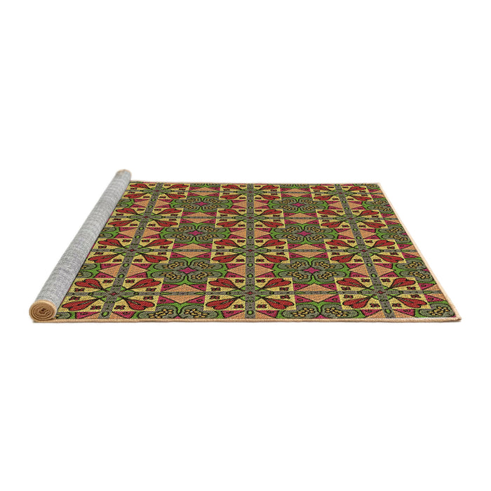 Sideview of Machine Washable Transitional Brown Rug, wshpat3201brn