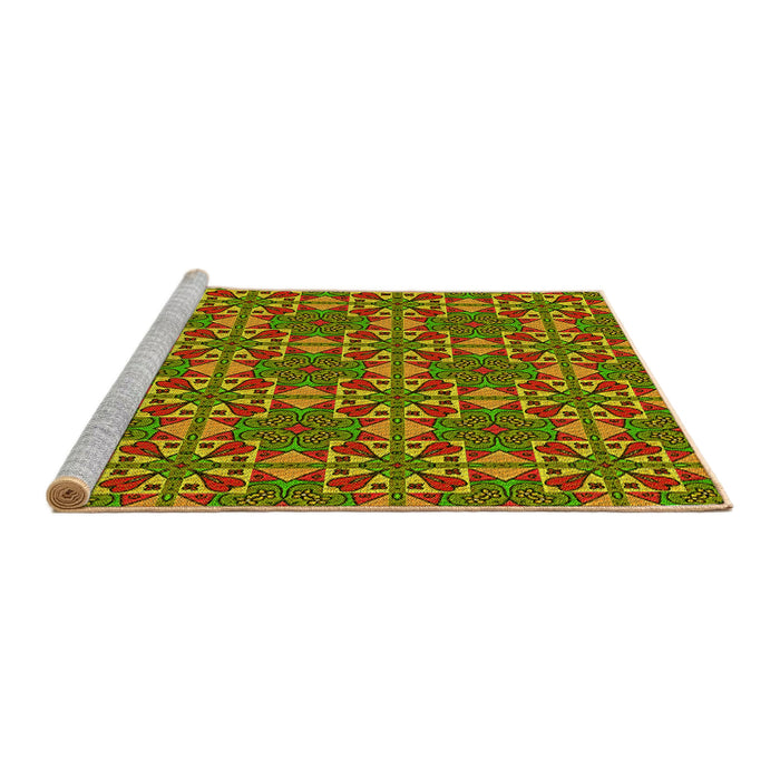 Sideview of Machine Washable Transitional Pistachio Green Rug, wshpat3201yw