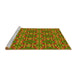 Sideview of Machine Washable Transitional Pistachio Green Rug, wshpat3201yw