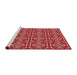 Sideview of Machine Washable Transitional Red Rug, wshpat3202rd